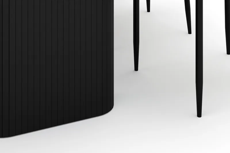 Kopparbo Spisebord 180-240 cm Uttrekkbart med 6 Sawako Stoler - Svart - Møbler - Bord - Spisegrupper