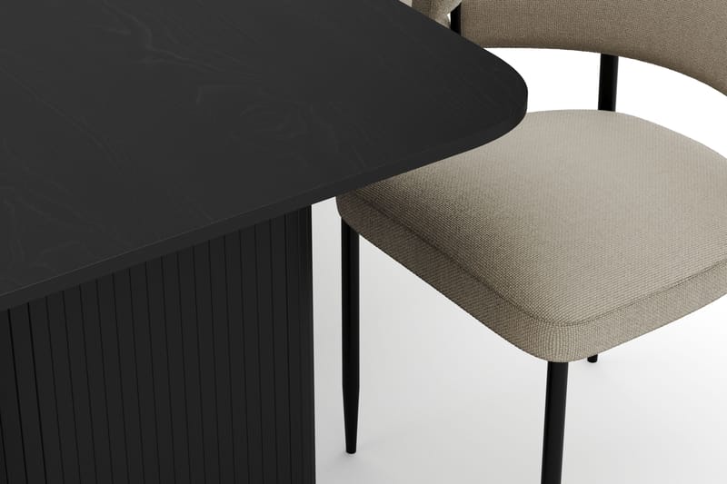 Kopparbo Spisebord 180-240 cm Uttrekkbart med 6 Sawako Stoler - Svart - Møbler - Bord - Spisegrupper