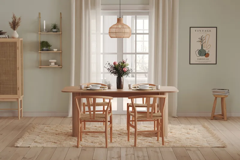 Kopparbo Spisebord 180 cm - Lyst hvitlasert eiketre - Møbler - Bord - Spisebord & kjøkkenbord