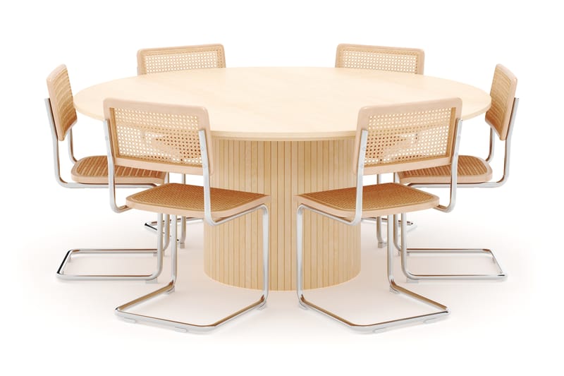 Kopparbo Spisebord 180 cm med 6 stk Build Matstkolar - White wash - Møbler - Bord - Spisegrupper