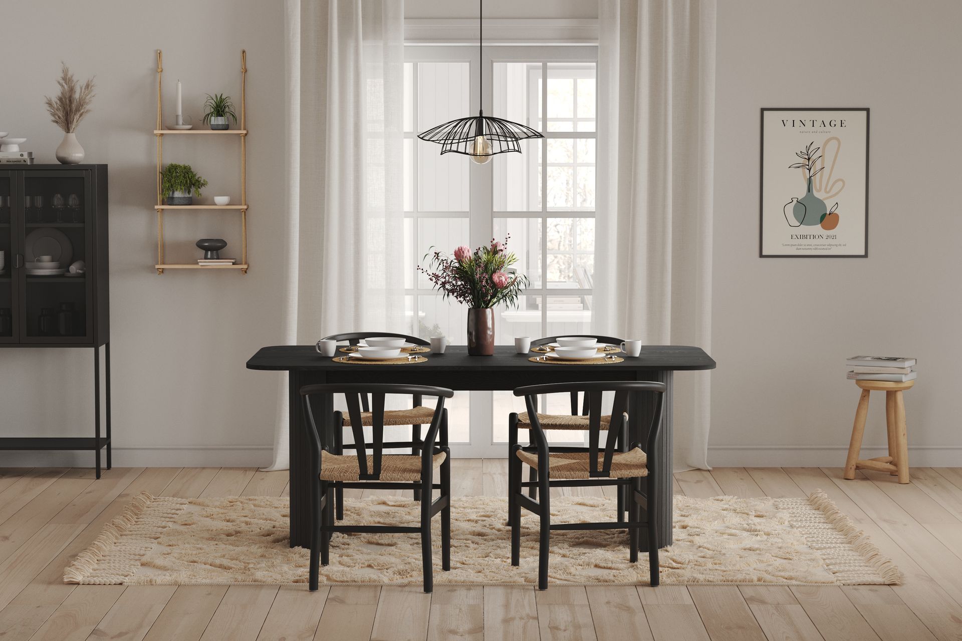 Kopparbo Spisebord 180 cm - Svart Tre - Møbler - Bord - Spisebord & kjøkkenbord