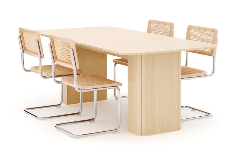 Kopparbo Spisebord 200-260 cm Forlengbart med 4 stk Build Matstkolar - Hvit - Møbler - Bord - Spisegrupper