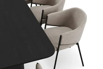 Kopparbo Spisebord 200-260 cm Uttrekkbart med 8 Filip Spisestoler - Svartbeiset eik - Møbler - Bord - Spisegrupper