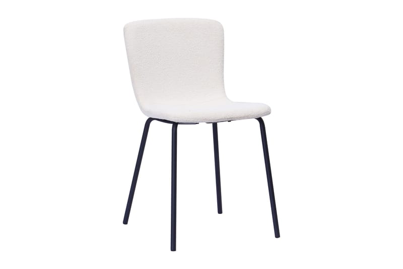 Kopparbo Spisebord 200-260 cm Uttrekkbart med 8 Katy Spisestoler - Svart / Hvit Bouclé / Metallben Svart - Møbler - Bord - Spisegrupper