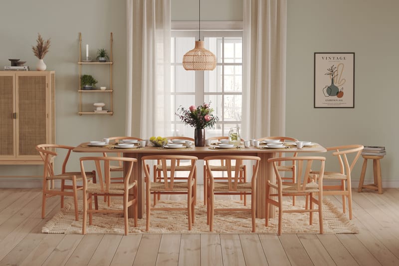 Kopparbo Spisebord 200-260 cm Utvidbart med tilleggsplate - Hvitlasert Eik - Møbler - Bord - Spisebord & kjøkkenbord