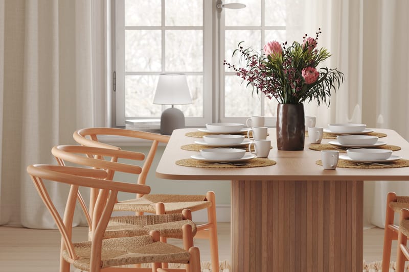 Kopparbo Spisebord 200-260 cm Utvidbart med tilleggsplate - Hvitlasert Eik - Møbler - Bord - Spisebord & kjøkkenbord