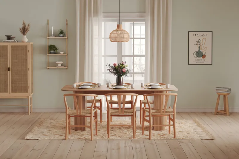 Kopparbo Spisebord 200-260 cm Utvidbart med tilleggsplate - Hvitlasert Eik - Møbler - Bord - Spisebord & kjøkkenbord