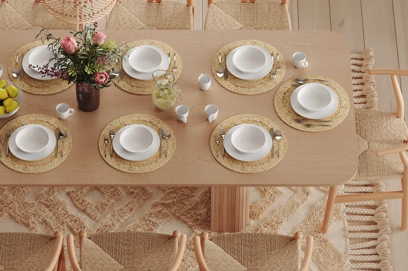 Kopparbo Spisebord 200-260 cm Utvidbart med tilleggsplate - Hvitlasert Eik - Møbler - Bord - Spisebord & kjøkkenbord