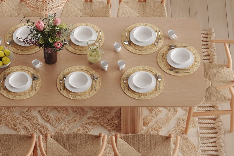 Kopparbo Spisebord 200-260 cm Utvidbart med tilleggsplate - Hvitlasert Eik - Møbler - Bord - Spisebord & kjøkkenbord