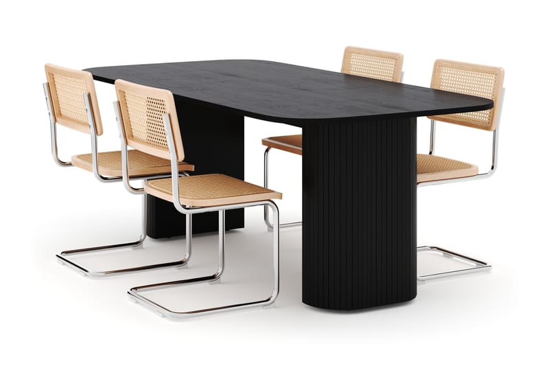 Kopparbo Spisebord 200 cm med 4 stk Build Matstkolar - Svart - Møbler - Bord - Spisegrupper