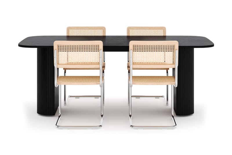 Kopparbo Spisebord 200 cm med 4 stk Build Matstkolar - Svart - Møbler - Bord - Spisegrupper