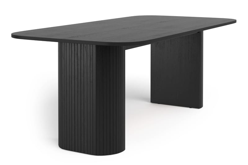 Kopparbo Spisebord 200 cm med 6 Filip Spisestoler - Svart / Hvit Bouclé - Møbler - Bord - Spisegrupper