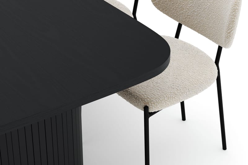 Kopparbo Spisebord 200 cm med 6 Gemmiano Stoler - Svart - Møbler - Bord - Spisegrupper