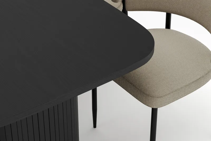 Kopparbo Spisebord 200 cm med 6 Sawako Stoler - Svart - Møbler - Bord - Spisegrupper