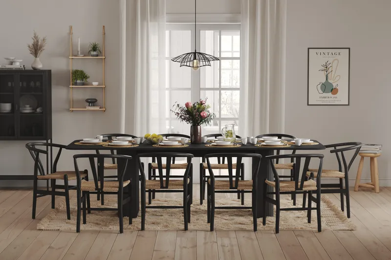 Kopparbo Spisebord 200-260 cm - Svart Tre - Møbler - Bord - Spisebord & kjøkkenbord