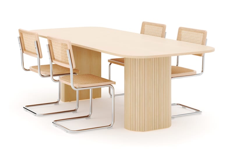 Kopparbo Spisebord 240 cm med 4 stk Build Matstkolar - Hvit - Møbler - Bord - Spisegrupper