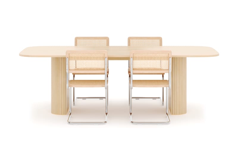 Kopparbo Spisebord 240 cm med 4 stk Build Matstkolar - Hvit - Møbler - Bord - Spisegrupper