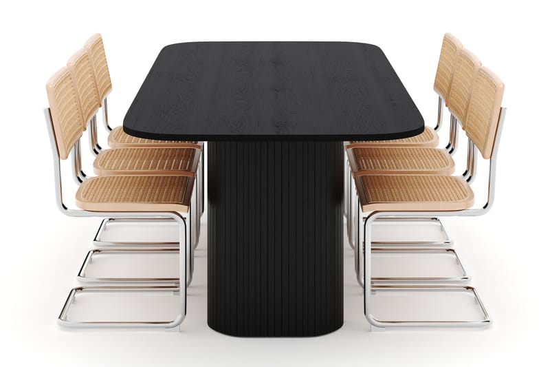 Kopparbo Spisebord 240 cm med 6 stk Build Matstkolar - Svart - Møbler - Bord - Spisegrupper