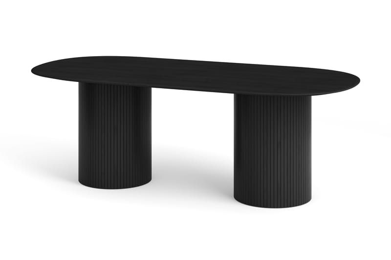 Kopparbo spisebord ovalt 220x100 cm finér, Svartbeiset eik