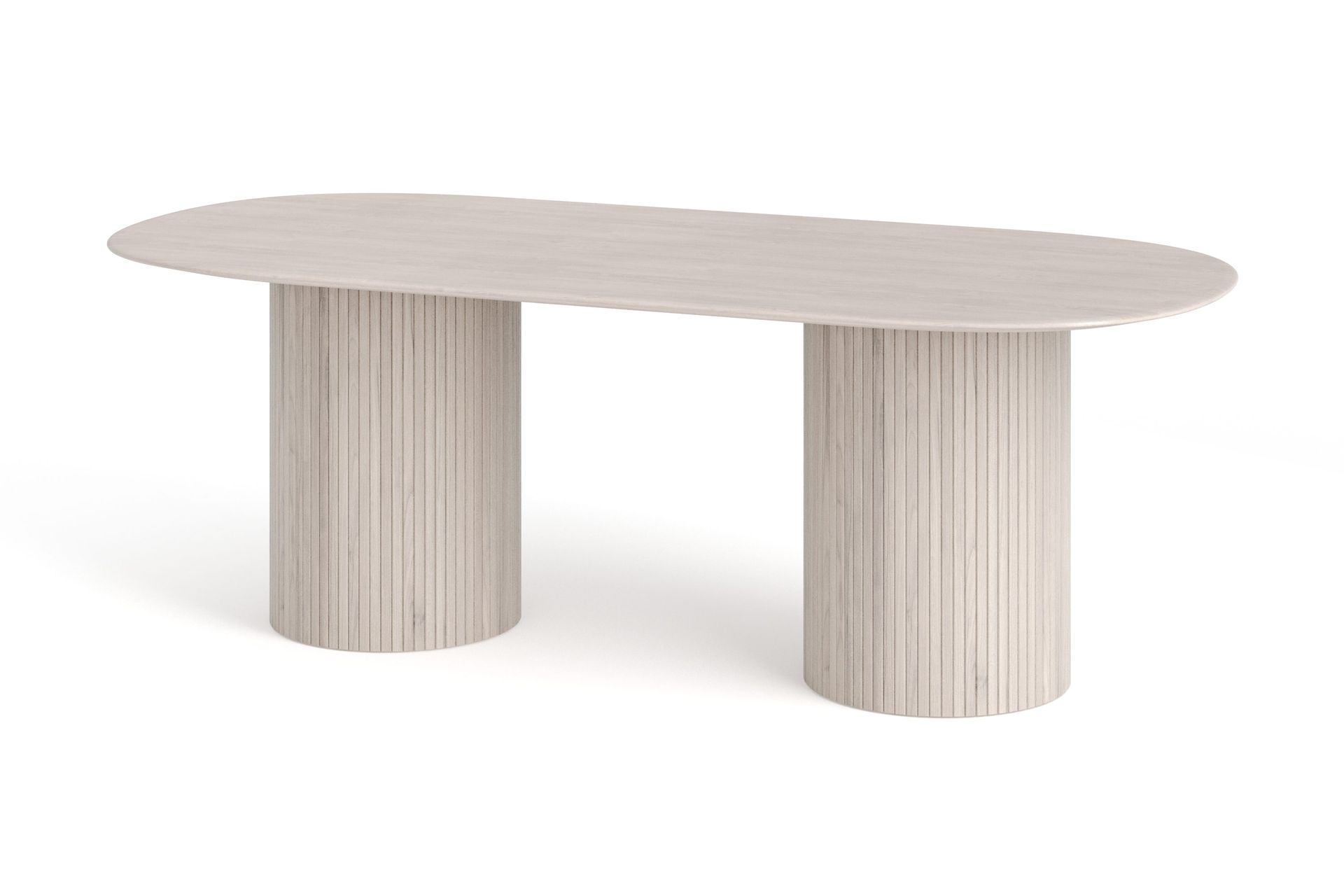 Kopparbo Spisebord Ovalt 220x100 cm Finer - Hvitlasert eik