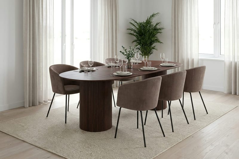 Kopparbo Spisebord Ovalt 220x100 cm Finer - Valnøtt - Møbler - Bord - Spisebord & kjøkkenbord