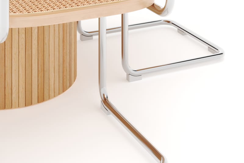 Kopparbo Spisebord Rundt 106 cm Forlengbart med 4 stk Build Matstkolar - Hvit - Møbler - Bord - Spisegrupper