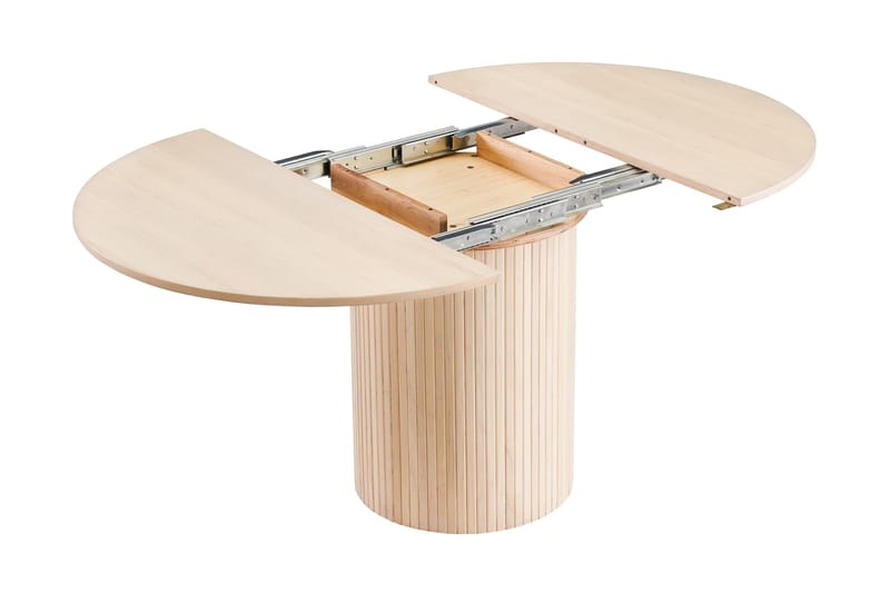 Kopparbo Lys Rundt Spisebord 106 cm Utvidbart med tilleggsplate - Hvitlasert Eik / Tre - Møbler - Bord - Spisebord & kjøkkenbord