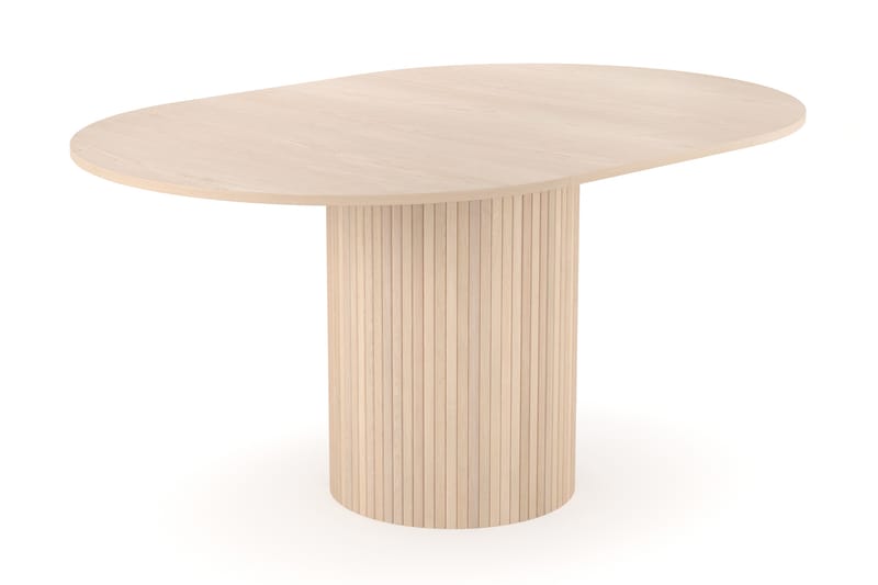 Kopparbo Lys Rundt Spisebord 106 cm Utvidbart med tilleggsplate - Hvitlasert Eik / Tre - Møbler - Bord - Spisebord & kjøkkenbord