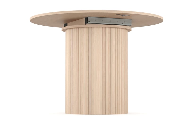 Kopparbo Lys Rundt Spisebord 106 cm Utvidbart med tilleggsplate - Hvitlasert Eik / Tre - Møbler - Bord - Spisebord & kjøkkenbord