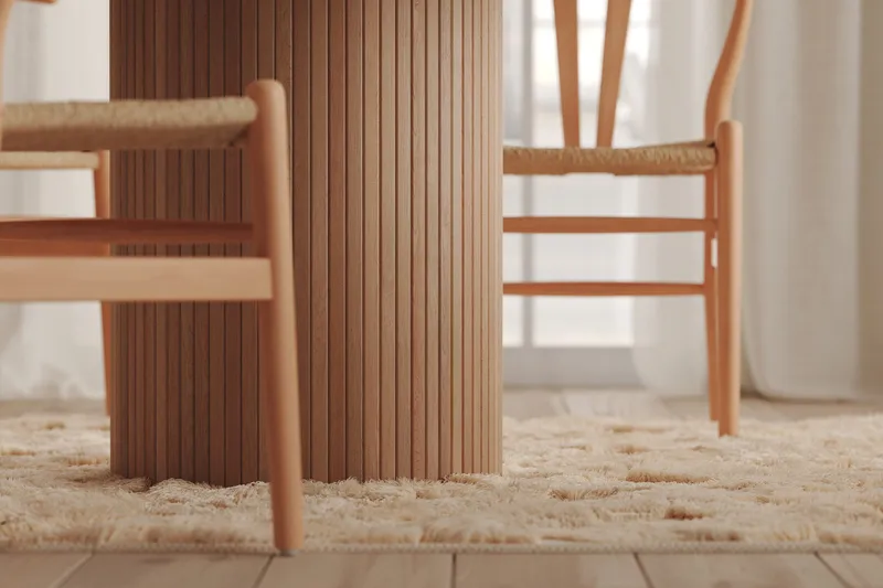 Kopparbo Lys Rundt Spisebord 106 cm Utvidbart med tilleggsplate - Hvitlasert Eik / Tre - Møbler - Bord - Spisebord & kjøkkenbord