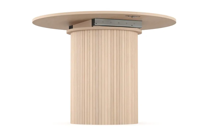 Kopparbo Lys Rundt Spisebord 106 cm Utvidbart med tilleggsplate - Hvitlasert Eik / Tre - Møbler - Bord - Spisebord & kjøkkenbord