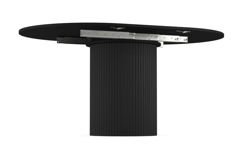 Kopparbo Spisebord Rundt 106-156 cm - Svart Tre - Møbler - Bord - Spisebord & kjøkkenbord