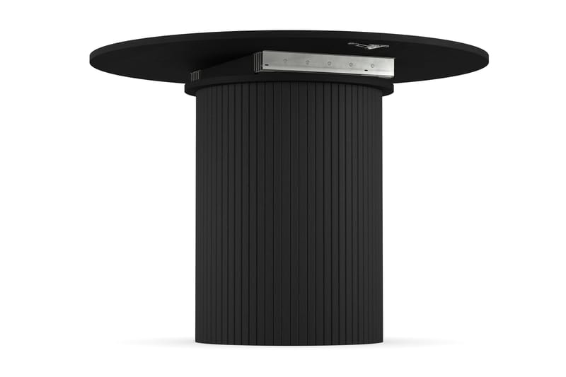 Kopparbo Spisebord Rundt 106-156 cm - Svart Tre - Møbler - Bord - Spisebord & kjøkkenbord