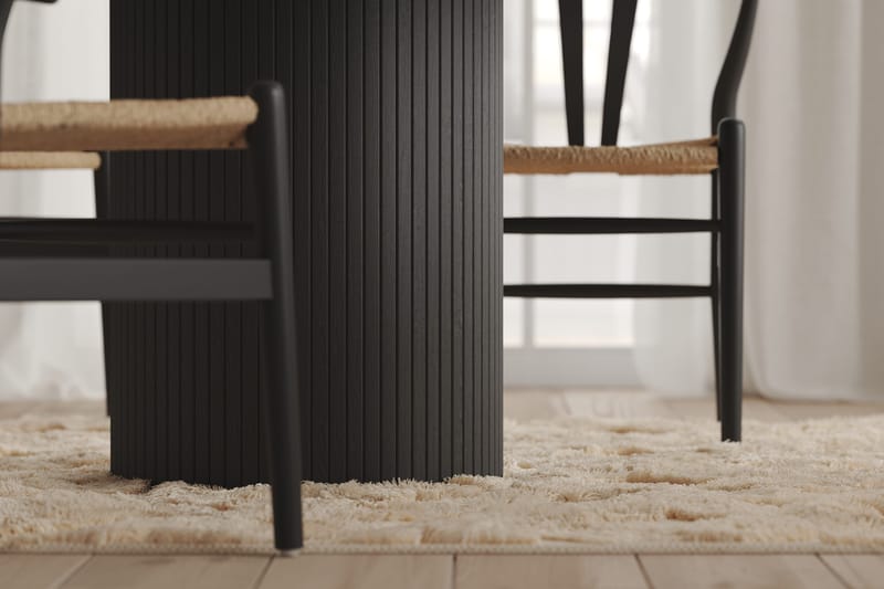 Kopparbo Spisebord Rundt 106-156 cm - Svart Tre - Møbler - Bord - Spisebord & kjøkkenbord