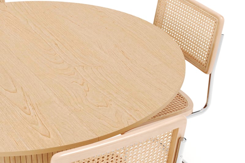 Kopparbo Spisebord Rundt 130 cm Forlengbart med 4 stk Build Matstkolar - Hvit - Møbler - Bord - Spisegrupper