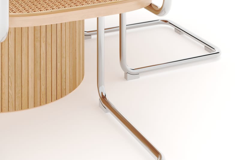 Kopparbo Spisebord Rundt 130 cm Forlengbart med 4 stk Build Matstkolar - Hvit - Møbler - Bord - Spisegrupper