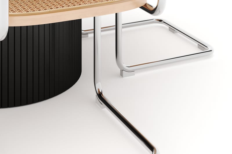 Kopparbo Spisebord Rundt 130 cm Forlengbart med 4 stk Build Matstkolar - Svart - Møbler - Bord - Spisegrupper