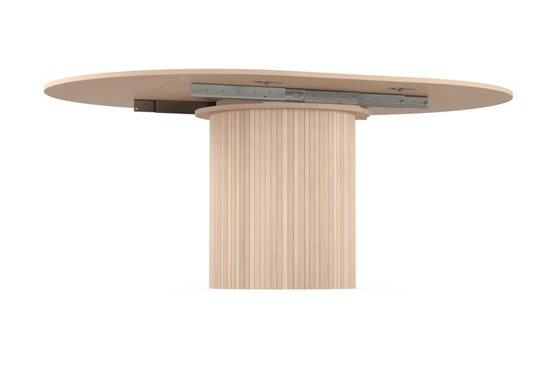 Kopparbo Rundt Spisebord 130 cm Utvidbart med tilleggsplate - Hvitlasert Eik / Lys beige - Møbler - Bord - Spisebord & kjøkkenbord