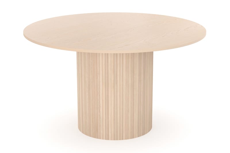 Kopparbo Rundt Spisebord 130 cm Utvidbart med tilleggsplate - Hvitlasert Eik / Lys beige - Møbler - Bord - Spisebord & kjøkkenbord