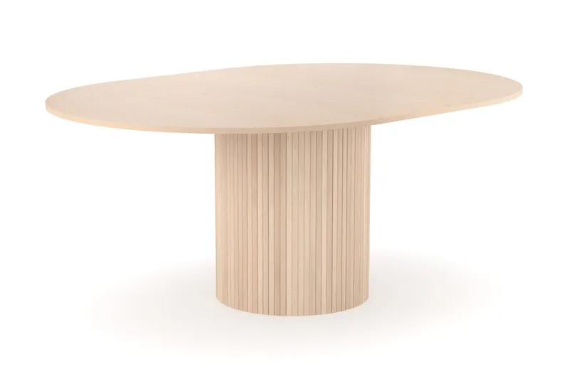 Kopparbo Rundt Spisebord 130 cm Utvidbart med tilleggsplate - Hvitlasert Eik / Lys beige - Møbler - Bord - Spisebord & kjøkkenbord