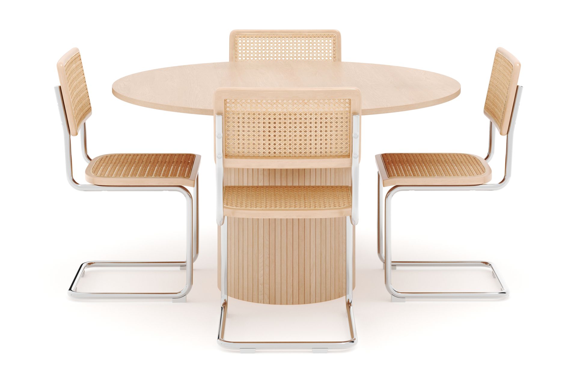 Kopparbo Spisebord Rundt 130 cm med 4 stk Build Matstkolar - Beige - Møbler - Bord - Spisegrupper