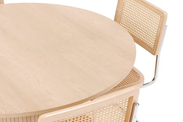Kopparbo Spisebord Rundt 130 cm med 4 stk Build Matstkolar - Beige - Møbler - Bord - Spisegrupper
