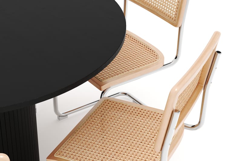 Kopparbo Spisebord Rundt 130 cm med 6 stk Build Matstkolar - Svart - Møbler - Bord - Spisegrupper