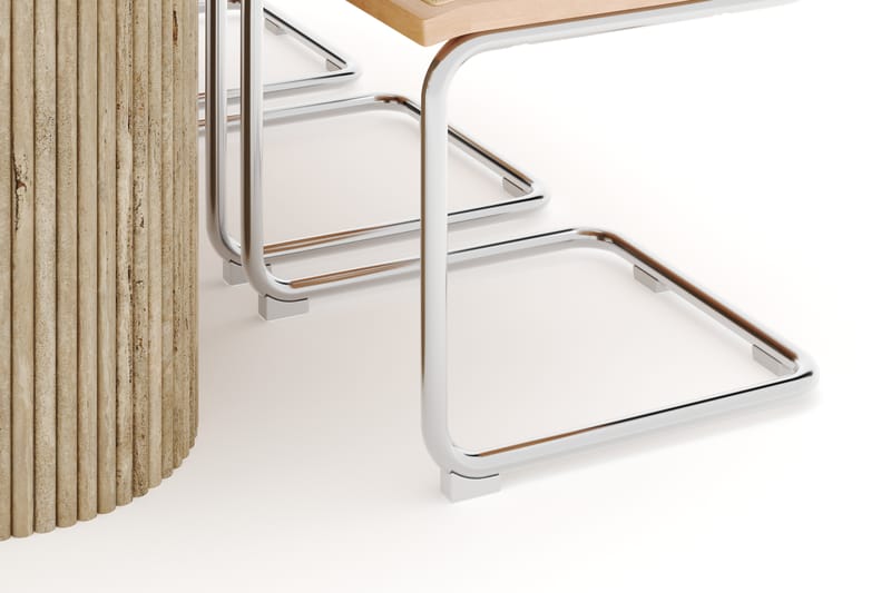 Kopparbo Spisebord Travertin-look med 6 stk Build Matstkolar - Beige - Møbler - Bord - Spisegrupper