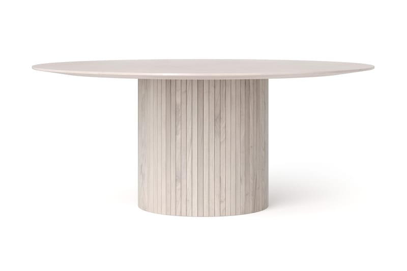 Kopparbo spisegruppe, rund 180 cm, hvitlasert med 8 Molly spisestoler - Hvitbeiset eik - Møbler - Bord - Spisegrupper