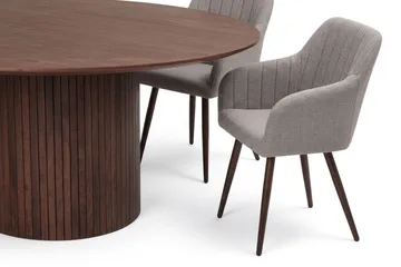 Kopparbo spisegruppe, rund 180 cm, valnøtt med 8 Filippa spisestoler - Valnøtt - Møbler - Bord - Spisegrupper