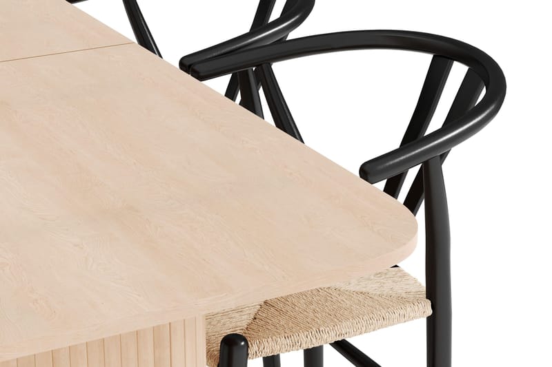 Kopparbo Spisegruppe 180-240 cm Forlengbar med 4 Dastoori Spisestoler - Whitewash - Møbler - Bord - Spisegrupper