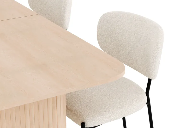 Kopparbo Spisegruppe 180-240 cm Forlengbar med 4 Gemmiano Spisestoler - Whitewash - Møbler - Bord - Spisegrupper