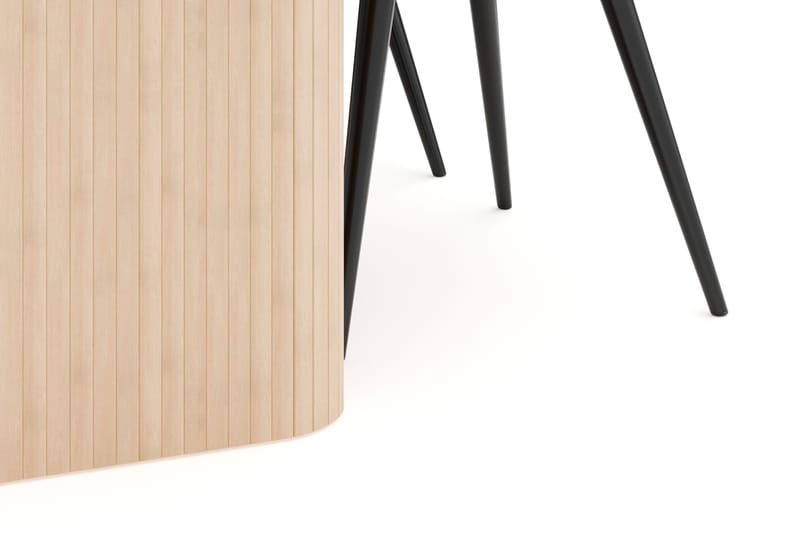 Kopparbo Spisegruppe 180-240 cm Forlengbar med 4 Valeri Fløyelsstoler - Whitewash - Møbler - Bord - Spisegrupper