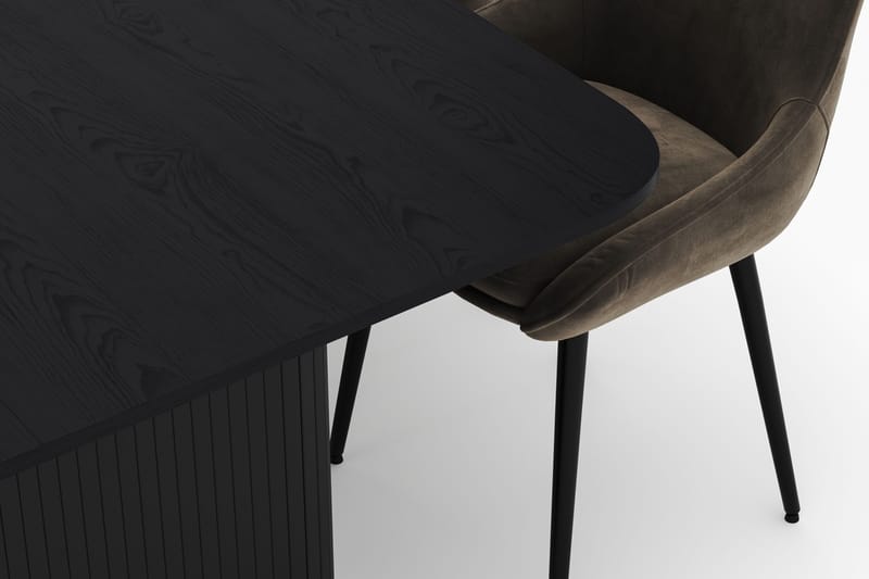 Kopparbo Spisegruppe 200-206cm med 6 Alsarp Spisestoler - Svart - Møbler - Bord - Spisegrupper